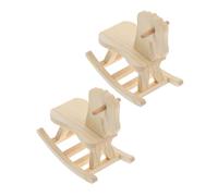 GALPADA 2 Kit DIY Cavallo Dondolo Legno da Assemblare per Età Prescolare da Tavolo Sicuro e Decorazione Creativa per Dipingere e Sviluppare Limmaginazione