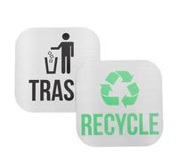 GALPADA 2 Pezzi Adesivi Differenziata Spazzatura Bidoni in Magnetici e della per Inossidabile Argento, Etichette Raccolta Vivida e Superficie Cancellabile, per Parchi e Aree Gioco