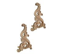 GALPADA 2 pezzi Applique Legno Intagliato Angolare per Decorazione Mobili e Porte Scultura Legno Massello Adatto per Camera da Letto e Cameretta Facile da Verniciare e Resistente