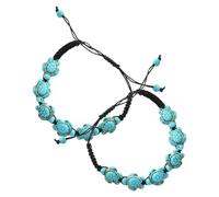 GALPADA 2 pezzi Bracciale con motivo a testuggine regolabile in turchese accessorio donna artigianale con design unico e motivo testuggine moda e regalo raffinato