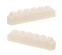 GALPADA 2 Pezzi Bull Bone Guitar Nut e Ponte Pre-scanalati per Chitarra Acustica Folk Accessori Sostitutivi Resistenti e per Migliorare Suono e Durata delle Corde