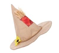 GALPADA 2 Pezzi Cappello Comodo da Strega Spaventapasseri in Lino Beige Girasole dal Design Unico per Decorazione di Halloween e Ringraziamento per Feste Cosplay