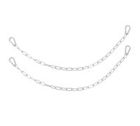 GALPADA 2 Pezzi Catena ad Alta Resistenza Argento in Acciaio Inossidabile con Moschettone con Clip a Molla Doppia per Uso Interno ed Esterno su Finestre e Recinzioni