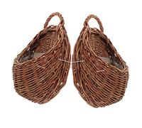 GALPADA 2 pezzi Cestino Sospeso in Naturale per Piante e Verdure Portavasi da Parete Decorativo per ed Esterni Organizer per Balcone e Casa