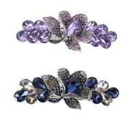 GALPADA 2 pezzi Clip Capelli Donna con Strass Cristallo Fermagli Rettangolari in Metallo con Molla Accessori Luminosi per Nozze Feste e Uso Quotidiano