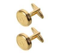 GALPADA 2 Pezzi Cufflinks da Uomo con S 1 Pollice in Rame Oro Lucido | Bordo Liscio, Chiusura Sicura e Struttura Leggera, Set per Ufficio e Occasioni Business