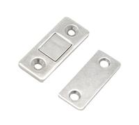 GALPADA 2 Pezzi Magnete per Porta Scorrevole in Acciaio Inossidabile Argento con Design Sottile e Facile Installazione, Chiusura Magnetica per Armadi e Porte di Casa o Ufficio con 8 Viti
