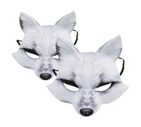 GALPADA 2 Pezzi Maschera Volpe Mezza Faccia EVA Maschera Cosplay Animale Leggera per Halloween Mascherata e Feste Adatta Uomo e Donna