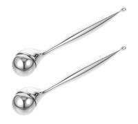 GALPADA 2 Pezzi Massaggiatore Occhi in Metallo, Applicatore a Cucchiaio | Argento, Impugnatura Curva Ergonomica, Uso una Mano, Delicato sulla Cute Sensibile, per Area Occhi