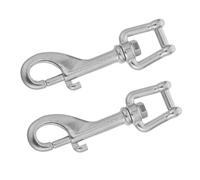 GALPADA 2 Pezzi Moschettone Inox Singolo Rilascio Rapido | Acciaio Inossidabile, Design a Molla Gancio Girevole, per Torce Subacquee e Allestimenti in Spiaggia