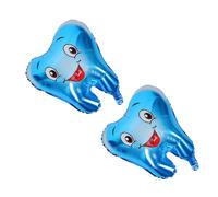 GALPADA 2 Pezzi Palloncini Decorativi Forma di Dente in Alluminio per Shower e Compleanno Resistenti e Facili da Gonfiare per Feste Tema Odontoiatrico