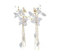 GALPADA 2 Pezzi Pinze per Chioma Donna Eleganti in Lega Bianca Stile Cinese Delicato Facile da Indossare per Acconciature Uniche in Occasioni come Pageant e Engagements