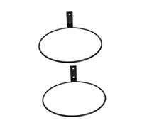 GALPADA 2 Pezzi Porta Vasi Parete in Ferro Nero Supporto Anello per Fioriera Muro Portafiori Esterno e Interno Sospeso per Piante Salvaspazio Resistente e Antiruggine