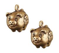 GALPADA 2 pezzi Portachiavi in Metallo Retrò con Ciondolo Piccolo Maialino per Creazioni DIY Resistente e Decorativo come Amuleto e Accessorio Artigianale