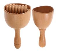 GALPADA 2 Pezzi Rullo Massaggio in Legno Portatile a Forma di Tazza, Strumento Manuale per Massaggi Muscolari e Linfodrenaggio a Casa, Leggero e Facile da Usare