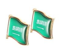 GALPADA 2 pezzi Spilla Saudi Arabia in Resina Elegante Spilla Nazionale con Bandiera Saudi per Abbigliamento Cappelli e Borse Accessorio Patriottico Robusto e Multifunzionale