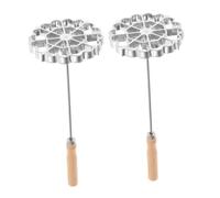 GALPADA 2 Pezzi Stampi Rosette Alluminio Resistente Alte Temperature Forma Fiori per Dolci Fritti Waffle e Bunuelos Utensili Cucina Casalinga Creativa Argento