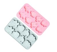 GALPADA 2 Pezzi Stampo in Silicone per Biscotti di Halloween Forme di Zucca, Scheletro, Fantasma e Mummia, Facile da Sformare per Dolci e Caramelle Autunnali