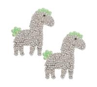 GALPADA 2 Pezzi Toppa Termoadesiva Ricamata a Cavallo Strass per Abbigliamento, Patch Creativa Non Tessuto per Decorare Vestiti al Capodanno Cinese