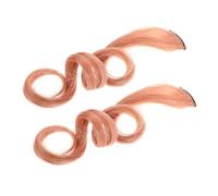 GALPADA 2 Pz Evidenzia parrucche oggetti di scena a doppia faccia tela verde festa infisso scolpire clip di estensioni dei estensioni dei per le donne fibra chimica rosa