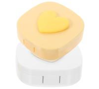 GALPADA 2 Set Custodia Lenti a Contatto a Cuore in Plastica, Doppia Coppia, Contenitore per Lenti da Viaggio, di Perdite, per Casa e Outdoor, Identifica Destra e