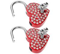 GALPADA 2 set Lucchetti Forma di Cuore con Piccoli Serrature Eleganti per Valigia e Bagaglio Mano Accessori Romantici per Anniversari e Viaggi