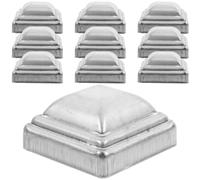 GALPADA 20 Pezzi Cappello Rettangolare in Ferro Argento per Pali di Recinzione, Protezione Resistente per Colonne Guard Bar, per Decorare e Prolungare la Vita del Palo