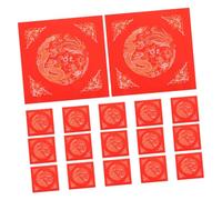 GALPADA 20 Pezzi Carta Rossa Xuan Quadrata per Calligrafia Cinese Carta di Riso Vuota per Decorazioni Capodanno e Festa Stagionale Adatta per Scrittura Distici e Simboli di Buona Fortuna