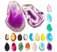 GALPADA 20 Pezzi Pendenti in Agata Naturale Irregolare 30-50mm, Ciondoli Fai da Te per Gioielli e Decorazioni Sospese Artigianali, Ornamenti a Forma di Campana a Vento per Stile Casuale