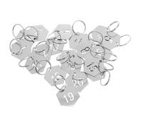 GALPADA 20 pezzi Targhette Numerate Esagonali in Acciaio Resistente alla Corrosione con Portachiavi Etichette Numeriche Versatili per Chiavi Armadietti e Uso Interno ed Esterno