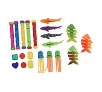 GALPADA 21 Pezzi Giocattoli Immersione per Piscina Giochi Subacquei Resistenti al Sole con Pietre Preziose Polipo e Bacchette Affondanti per Divertimento Estivo all Aperto