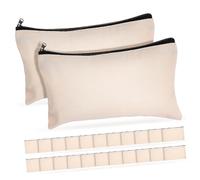 GALPADA 25 pezzi Pochette con Cerniera in Tela Naturale Borsette Portatutto per Trucco Penne e Accessori Resistenti Riutilizzabili per Viaggio e Organizzazione