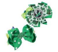 GALPADA 2pezzi Fermagli per Chioma in Metallo e Poliestere Verde per Bambine Accessori per Capelli la Celebrazione di San Patrizio