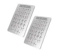 GALPADA 2pezzi Lavagna Alfabeto Braille Per Principianti Strumenti Didattici in Braille Per Non Vedenti Alfabeto Numeri e Punteggiatura Tattile Leggera e Portatile Per Casa e Scuola