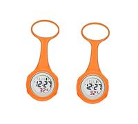 GALPADA 2pezzi Orologio Elettrico Per Lcd Orologio Da Tasca Pratico e Alla Moda Accessorio Sospeso Per Medici e Colore Arancione Per Professionisti Della Salute