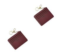 GALPADA 2pezzi Portamonete Da Donna Pouch Elegante Con Portachiavi e Scomparti Per Carte Borsa Piccola Per Uso Quotidiano Rosso Vino
