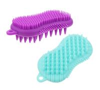 GALPADA 2pezzi Spazzola Corpo Silicone Scrubber per Corpo Portatile per Bagno Spazzola per Pulizia Scrubber per Bagno in Silicone Pervare i Capelli Doccia