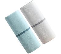 GALPADA 2pezzi Tazza Spazzolino Portatile in Due Custodia Per Spazzolino Da Dentistino Per Lavaggio Per Casa e Viaggi Bianco e Azzurro