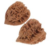 GALPADA 2pezzi Walnut Massage Balls for Hand Exercise and Stress Relief Flexible Finger and Muscle Training Health Balls Natural Walnut Handballs for Mental Relaxation Motor Function