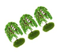 GALPADA 3 Pezzi Albero Artificiale in Miniatura Verde per Modellismo Ferroviario e Diorama Architettonico, Plastico Resistente e Dettagliato per Scenari Fai-da-te