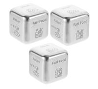 GALPADA 3 pezzi Dadi Decisionali in Acciaio per Cibo Dadi Gioco per Decisioni Alimentari Anniversario e Festa degli Innamorati per Cene Familiari e Appuntamenti