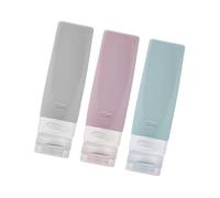 GALPADA 3 pezzi Flaconi da Viaggio in Silicone Alimentare Contenitori per Lozione e Shampoo Riutilizzabili Design Spremibile per Dosaggio Preciso Resistenti per Viaggi Prolungati