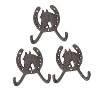 GALPADA 3 Pezzi Ganci da Parete in Ferro Modellati a Forma di Ferro di Cavallo, Gancio Appendiabiti Multifunzionale per Casa, Bagno e Giardino, Supporto per Cappelli, Chiavi e Vestiti,