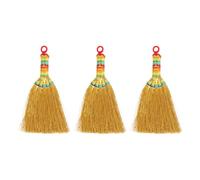 GALPADA 3 Pezzi Ornamenti Scopa Saggina Retro per Decorazioni DIY, Mini Scopa Appendibile per Chiavi, Stile Delicato e Chic, per Decorare Interni e Comodini