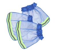 GALPADA 3 Pezzi Parasole a Rete per Casco di Sicurezza Coprinuca Blu | Copertura Elastica in Poliestere, Bordo Riflettente Doppio, per Ambienti Esterni Caldi e Notturni