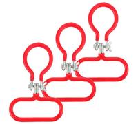 GALPADA 3 Pezzi Portabottiglie in Acciaio Manganese e PVC Rosso con | Presa Larga e Curva, Texture Antiscivolo, Adatto a Vetro, Riduce Fatica Manuale, Base Protetta