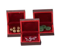 GALPADA 3 Pezzi Scatola Porta Gioielli Miniatura Vintage in Legno Robusto per Casa delle Bambole 1/12, Decorazione Versatile e Organizer per Accessori Piccoli