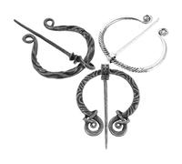 GALPADA 3 Pezzi Spilla Vintage Vichinga in Lega Meccanismo Sicuro e Leggero, Fibula per Mantello e Sciarpa, Accessorio Stile Rinascimentale per Feste a Tema e Moda Quotidiana