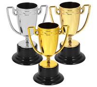 GALPADA 3 Pezzi Trofei Piccole Coppe di Plastica Oro Argento Bronzo Galvanizzato Prezzo Sport Trofeo Premio per Bambini Concorsi Asilo