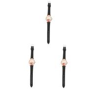 GALPADA 3 Pz guarda orologio per il tempo libero della ragazza eleganti orologi a tre lancette mujer lady orologio da polso da donna orologi da polso da donna Acciaio inossidabile Black